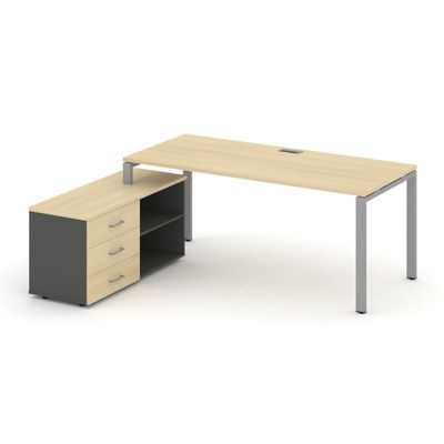 Style Project Direct SN-6P.SRG-013.M(L) (Акация лорка/Антрацит/металл Серый) Стол письменный с греденцией левой