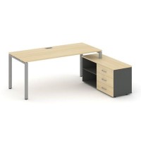 Style Project Direct SN-6P.SRG-014.M(R) (Акация лорка/Антрацит/металл Серый) Стол письменный с греденцией правой