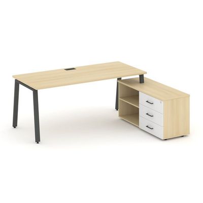 Style Project Direct SN-6A.SRG-015.M(R) (Акация лорка/Белый/металл Антрацит) Стол письменный с греденцией правой