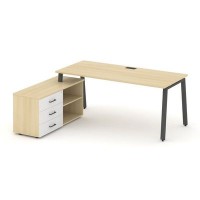 Style Project Direct SN-6A.SRG-025.M(L) (Акация лорка/Белый/металл Антрацит) Стол письменный с греденцией левой