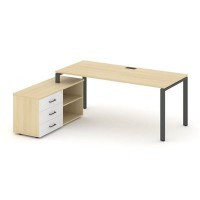 Style Project Direct SN-6P.SRG-014.M(L) (Акация лорка/Белый/металл Антрацит) Стол письменный с греденцией левой