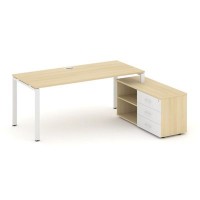 Style Project Direct SN-6P.SRG-016.M(R) (Акация лорка/Белый/металл Белый) Стол письменный с греденцией правой