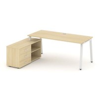 Style Project Direct SN-6A.SRG-024.M(L) (Акация лорка/металл Белый) Стол письменный с греденцией левой