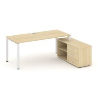 Style Project Direct SN-6P.SRG-013.M(R) (Акация лорка/металл Белый) Стол письменный с греденцией правой