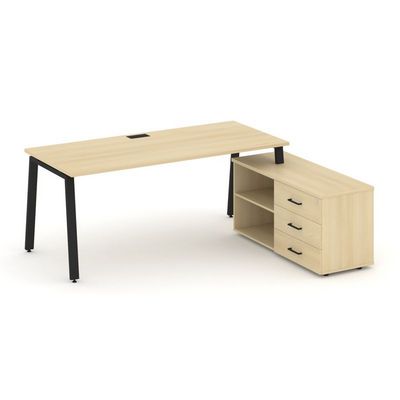 Style Project Direct SN-6A.SRG-026.M(R) (Акация лорка/металл Черный) Стол письменный с греденцией правой