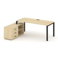 Style Project Direct SN-6P.SRG-013.M(L) (Акация лорка/металл Черный) Стол письменный с греденцией левой