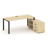 Style Project Direct SN-6P.SRG-026.M(R) (Акация лорка/металл Черный) Стол письменный с греденцией правой