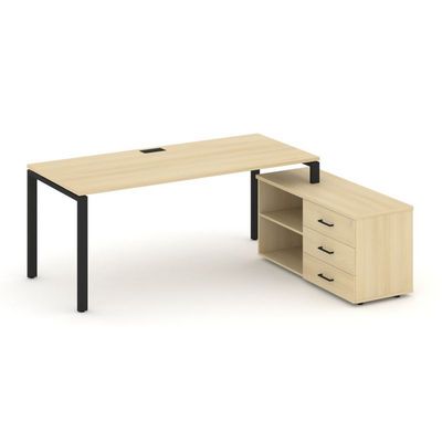 Style Project Direct SN-6P.SRG-026.M(R) (Акация лорка/металл Черный) Стол письменный с греденцией правой