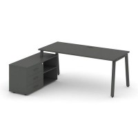 Style Project Direct SN-6A.SRG-013.M(L) (Антрацит/металл Антрацит) Стол письменный с греденцией левой