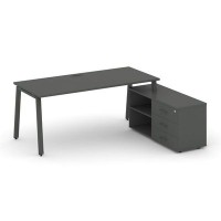 Style Project Direct SN-6A.SRG-013.M(R) (Антрацит/металл Антрацит) Стол письменный с греденцией правой