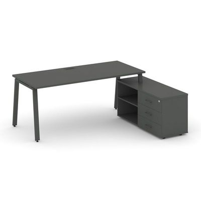 Style Project Direct SN-6A.SRG-015.M(R) (Антрацит/металл Антрацит) Стол письменный с греденцией правой