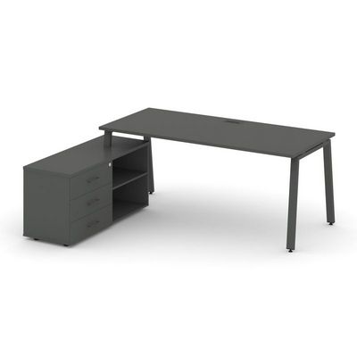 Style Project Direct SN-6A.SRG-016.M(L) (Антрацит/металл Антрацит) Стол письменный с греденцией левой