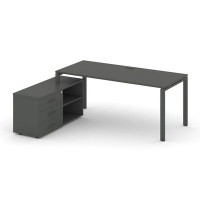 Style Project Direct SN-6P.SRG-015.M(L) (Антрацит/металл Антрацит) Стол письменный с греденцией левой