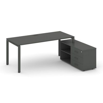 Style Project Direct SN-6P.SRG-023.M(R) (Антрацит/металл Антрацит) Стол письменный с греденцией правой