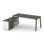 Style Project Direct SN-6A.SRG-023.M(L) (Антрацит/Белый/металл Антрацит) Стол письменный с греденцией левой