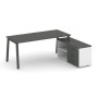 Style Project Direct SN-6A.SRG-026.M(R) (Антрацит/Белый/металл Антрацит) Стол письменный с греденцией правой