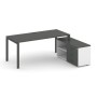 Style Project Direct SN-6P.SRG-013.M(R) (Антрацит/Белый/металл Антрацит) Стол письменный с греденцией правой