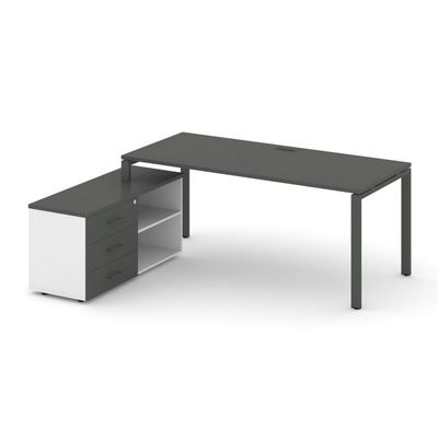 Style Project Direct SN-6P.SRG-016.M(L) (Антрацит/Белый/металл Антрацит) Стол письменный с греденцией левой