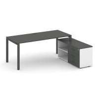 Style Project Direct SN-6P.SRG-023.M(R) (Антрацит/Белый/металл Антрацит) Стол письменный с греденцией правой