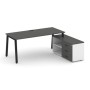 Style Project Direct SN-6A.SRG-013.M(R) (Антрацит/Белый/металл Черный) Стол письменный с греденцией правой