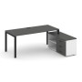 Style Project Direct SN-6P.SRG-026.M(R) (Антрацит/Белый/металл Черный) Стол письменный с греденцией правой