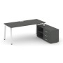 Style Project Direct SN-6A.SRG-013.M(R) (Антрацит/металл Белый) Стол письменный с греденцией правой