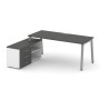 Style Project Direct SN-6A.SRG-014.M(L) (Антрацит/Белый/металл Серый) Стол письменный с греденцией левой