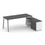 Style Project Direct SN-6A.SRG-023.M(R) (Антрацит/Белый/металл Серый) Стол письменный с греденцией правой