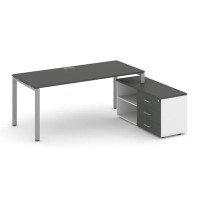 Style Project Direct SN-6P.SRG-015.M(R) (Антрацит/Белый/металл Серый) Стол письменный с греденцией правой