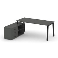 Style Project Direct SN-6A.SRG-015.M(L) (Антрацит/металл Черный) Стол письменный с греденцией левой