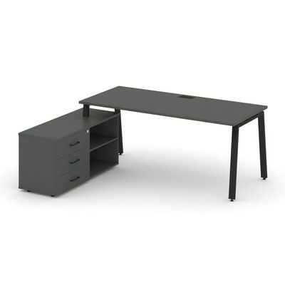 Style Project Direct SN-6A.SRG-016.M(L) (Антрацит/металл Черный) Стол письменный с греденцией левой