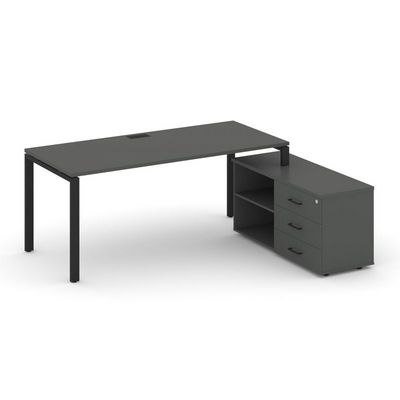 Style Project Direct SN-6P.SRG-024.M(R) (Антрацит/металл Черный) Стол письменный с греденцией правой