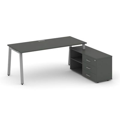 Style Project Direct SN-6A.SRG-013.M(R) (Антрацит/металл Серый) Стол письменный с греденцией правой