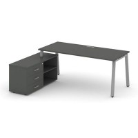 Style Project Direct SN-6A.SRG-023.M(L) (Антрацит/металл Серый) Стол письменный с греденцией левой