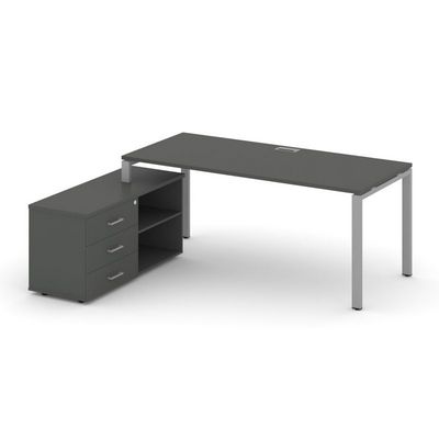 Style Project Direct SN-6P.SRG-013.M(L) (Антрацит/металл Серый) Стол письменный с греденцией левой