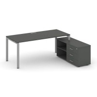 Style Project Direct SN-6P.SRG-014.M(R) (Антрацит/металл Серый) Стол письменный с греденцией правой