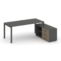 Style Project Direct SN-6P.SRG-014.M(R) (Антрацит/Вяз благородный/металл Антрацит) Стол письменный с греденцией правой