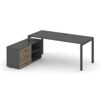 Style Project Direct SN-6P.SRG-023.M(L) (Антрацит/Вяз благородный/металл Антрацит) Стол письменный с греденцией левой