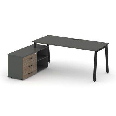 Style Project Direct SN-6A.SRG-016.M(L) (Антрацит/Вяз благородный/металл Черный) Стол письменный с греденцией левой