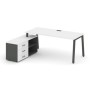 Style Project Direct SN-6A.SRG-015.M(L) (Белый/Антрацит/металл Антрацит) Стол письменный с греденцией левой