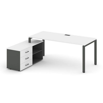 Style Project Direct SN-6P.SRG-016.M(L) (Белый/Антрацит/металл Антрацит) Стол письменный с греденцией левой