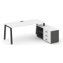 Style Project Direct SN-6A.SRG-023.M(R) (Белый/Антрацит/металл Черный) Стол письменный с греденцией правой