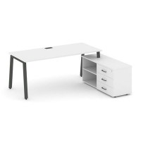 Style Project Direct SN-6A.SRG-024.M(R) (Белый/металл Антрацит) Стол письменный с греденцией правой