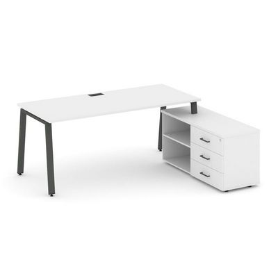 Style Project Direct SN-6A.SRG-026.M(R) (Белый/металл Антрацит) Стол письменный с греденцией правой