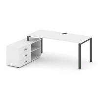 Style Project Direct SN-6P.SRG-016.M(L) (Белый/металл Антрацит) Стол письменный с греденцией левой