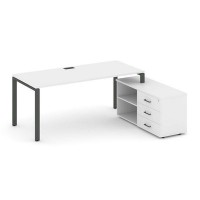 Style Project Direct SN-6P.SRG-023.M(R) (Белый/металл Антрацит) Стол письменный с греденцией правой