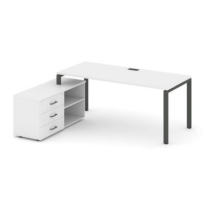 Style Project Direct SN-6P.SRG-026.M(L) (Белый/металл Антрацит) Стол письменный с греденцией левой