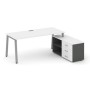 Style Project Direct SN-6A.SRG-023.M(R) (Белый/Антрацит/металл Серый) Стол письменный с греденцией правой