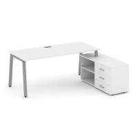 Style Project Direct SN-6A.SRG-014.M(R) (Белый/металл Серый) Стол письменный с греденцией правой