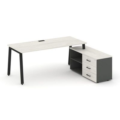 Style Project Direct SN-6A.SRG-014.M(R) (Дуб наварра/Антрацит/металл Черный) Стол письменный с греденцией правой